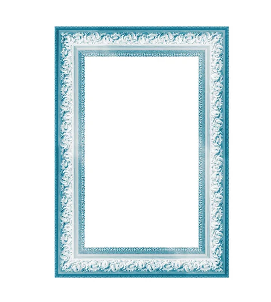 Moldura vintage azul isolado no fundo branco — Fotografia de Stock