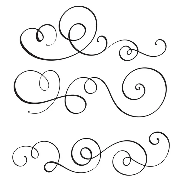 Zestaw vintage rozkwitać dekoracyjnej sztuki kaligrafii spiralami dla tekstu. Ilustracja wektorowa Eps10 — Wektor stockowy