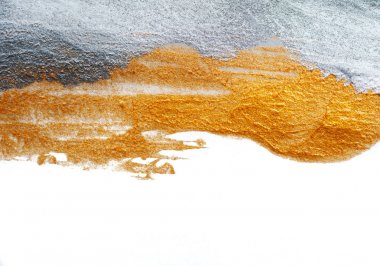 Altın ve gümüş boya fırça ile boyalı arka plan