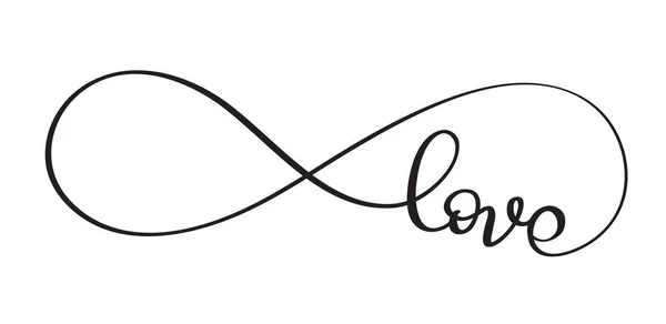 Palabra de amor En el signo del infinito. Caligrafía vectorial y letras EPS10 — Vector de stock