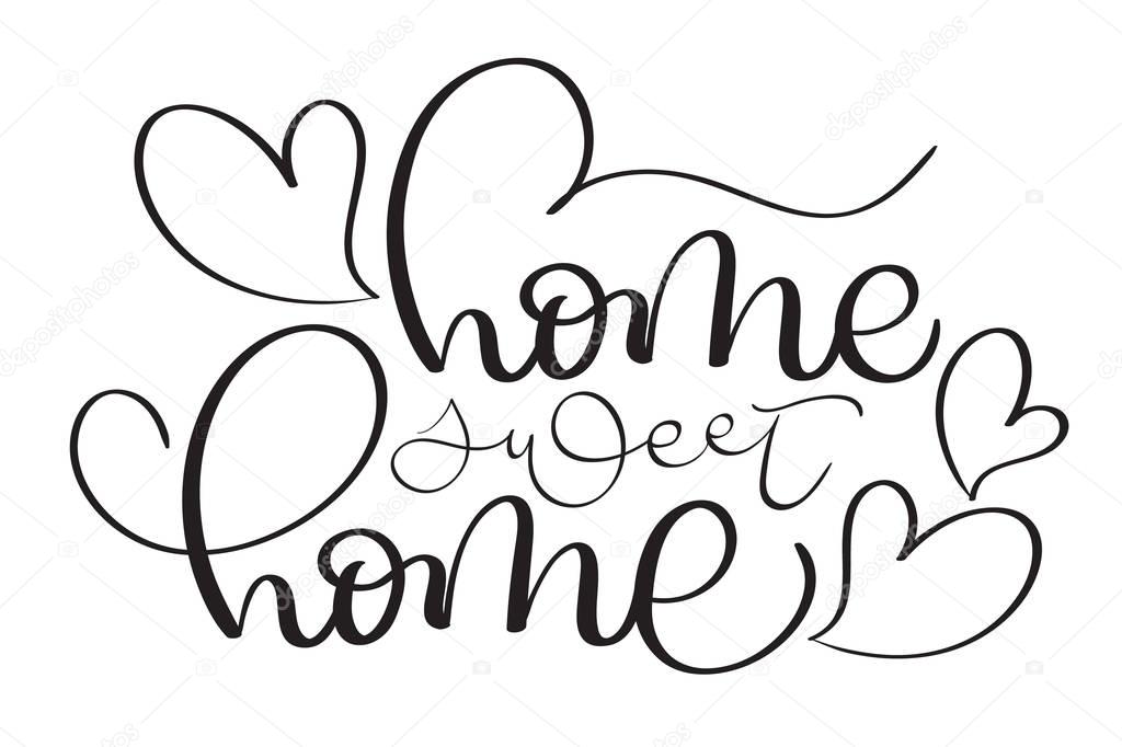 Download Home sweet home hand gemaakt vector vintage tekst op witte ...