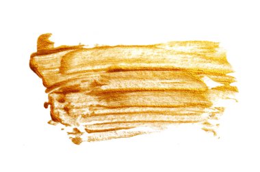 Altın arka plan beyaz zemin üzerine akrilik boya fırçası ile