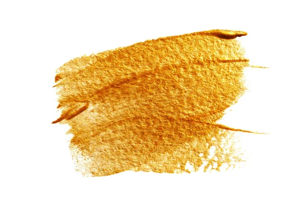 Altın arka plan ile akrilik boya fırçası — Stok fotoğraf