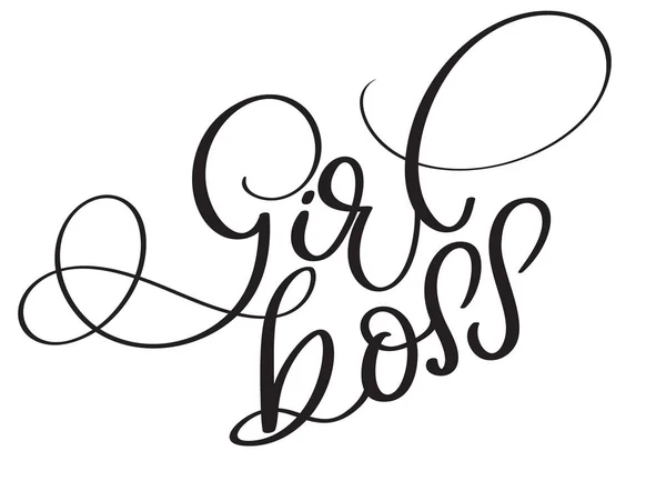 Meisje baas vector vintage tekst. Kalligrafie belettering illustratie Eps10 op witte achtergrond — Stockvector