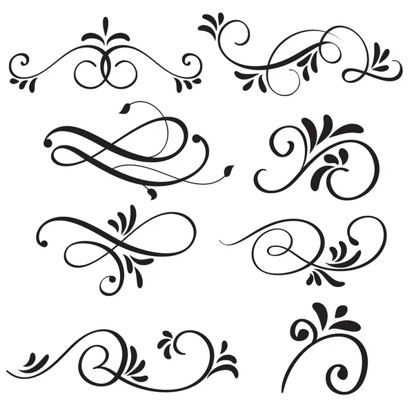 Art calligraphie fleurir de verticilles décoratives vintage pour le design. Illustration vectorielle EPS10 — Image vectorielle