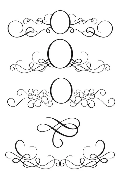 Set di cornici decorative e bordi Art. Calligrafia lettering Illustrazione vettoriale EPS10 — Vettoriale Stock