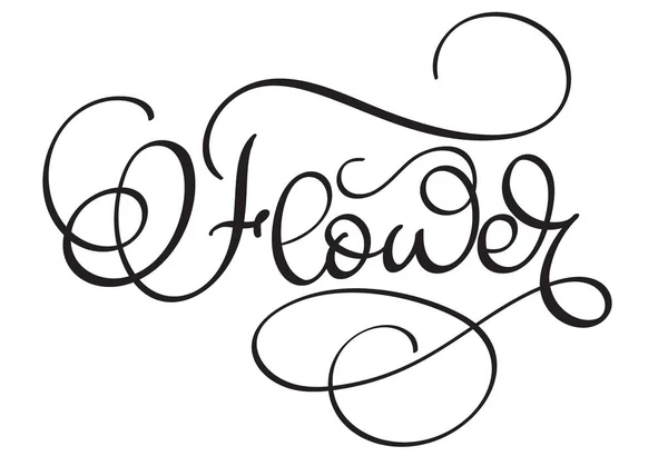 Palabra de flores sobre fondo blanco. Cartas caligráficas dibujadas a mano Ilustración vectorial EPS10 — Vector de stock