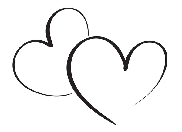 Kalligrafi hjärtat konst för design. Vektorillustration Eps10 — Stock vektor