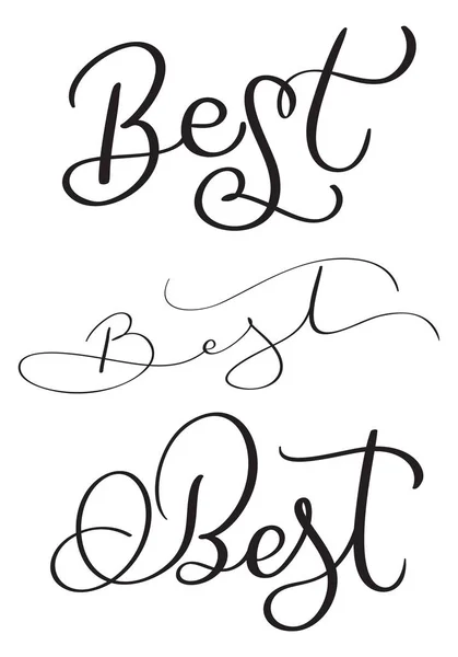 Conjunto de la mejor palabra sobre fondo blanco. Cartas caligráficas dibujadas a mano Ilustración vectorial EPS10 — Vector de stock