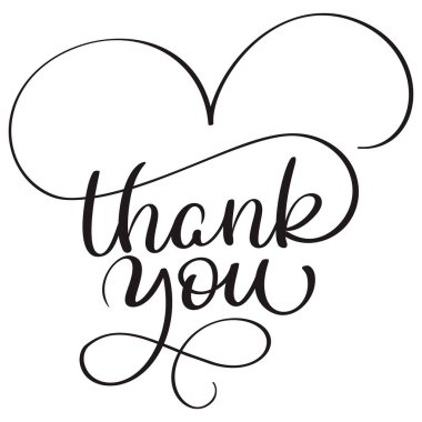 Beyaz arka plan üzerinde teşekkür ederim metin. Vektör çizim Eps10 yazı elle çizilmiş hat