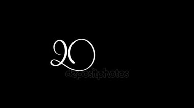 2018 mutlu yeni yıl hat alfa kanalı ile metin yazı. Animasyon web banner veya video için tebrik Noel kartı tatil