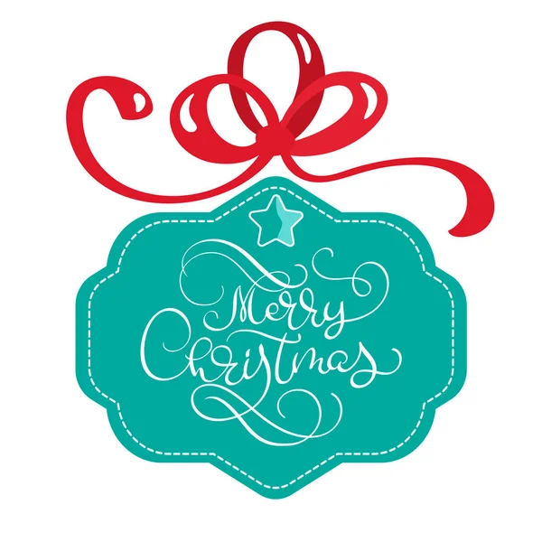 Lettering Merry Christmas card vector Illustration — Stock Vector