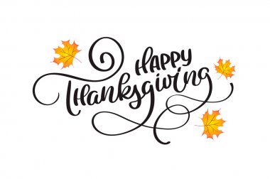 Kartpostal için kutlama alıntı Şükran gününüz kutlu olsun. El Şükran tipografi poster çekilmiş. simge logo veya rozeti. Vektör vintage tarzı hat yazı ile yaprakları