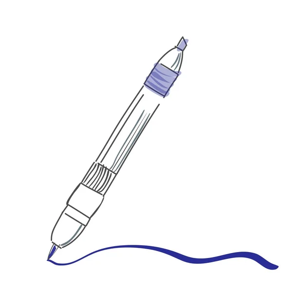 Schets doodles waterdichte markering pen. Borstel marker pen vectorillustratie — Stockvector