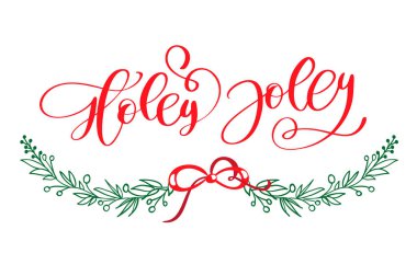 Holly Jolly benzersiz handdrawn tipografi poster var. Vektör Hat sanatı. Posterler, el ilanları ve afiş için mükemmel tasarım. Xmas tasarım