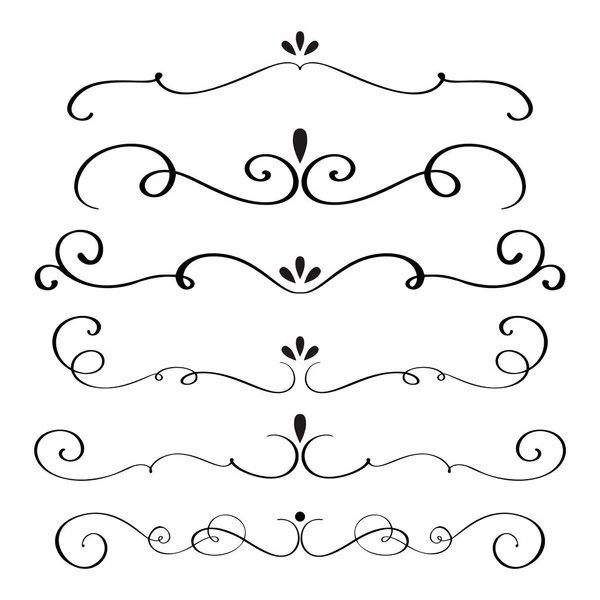 Arte caligrafía florecer de verticilos decorativos vintage para el diseño. ilustración vectorial EPS — Vector de stock