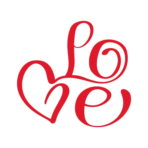 Prachtige typografie achtergrond met met de hand getekend woord Liefde. Handgemaakte vector moderne kalligrafie — Stockvector