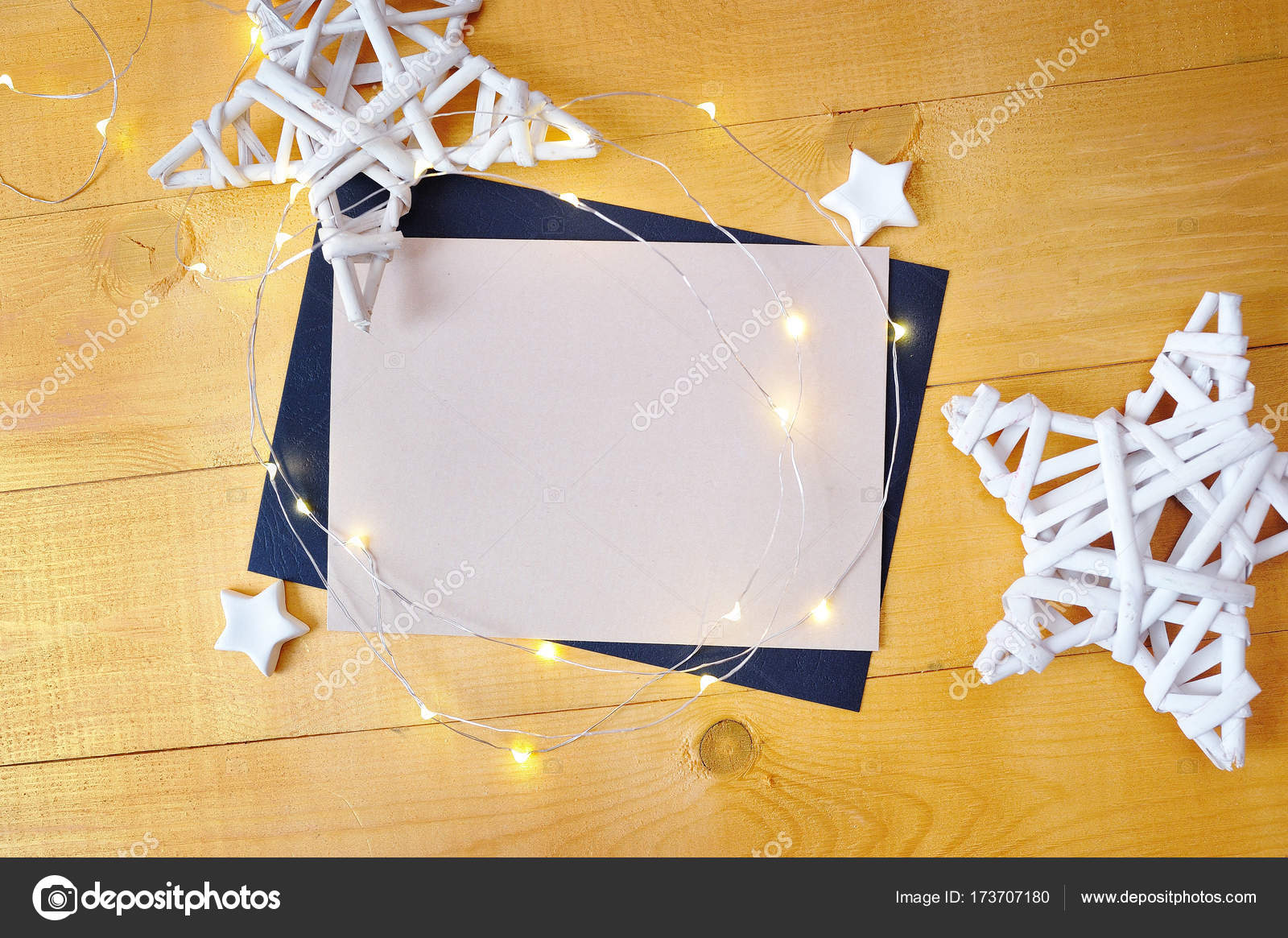 Weihnachten Hintergrund Kraft Blatt Papier Mit Platz Für