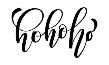 Ho-Ho-Ho Noel hat vektör tebrik kartı modern fırça yazı ile. Banner için kış sezon selamlar
