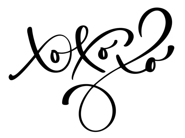 Tarjeta de felicitación vectorial de caligrafía de Navidad Xo-Xo-Xo con letras de pincel modernas. Banner para saludos de temporada de invierno — Vector de stock