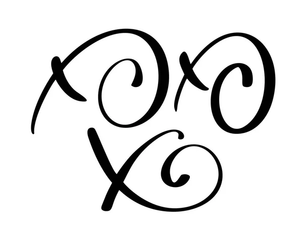 Xo-xo-xo Weihnachtskalligrafie-Vektor-Grußkarte mit modernem Pinselaufdruck. Banner für Wintergrüße — Stockvektor