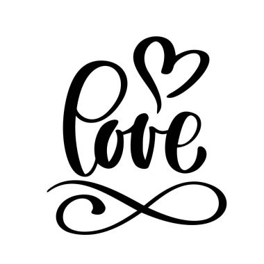 el yazısı yazıt sevgi ve kalp mutlu Sevgililer günü kartı, romantik teklif için tasarım tebrik kartları, dövme, tatil davetiyeleri