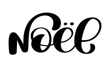 Fransız Merry Christmas Joyeux Noel. Sigorta primi lüks tatil tebrik kartı için arka plan. Eğlenceli fırça mürekkep tipografi fotoğraf bindirmeleri, tişört baskı, el ilanı, afiş tasarımı için