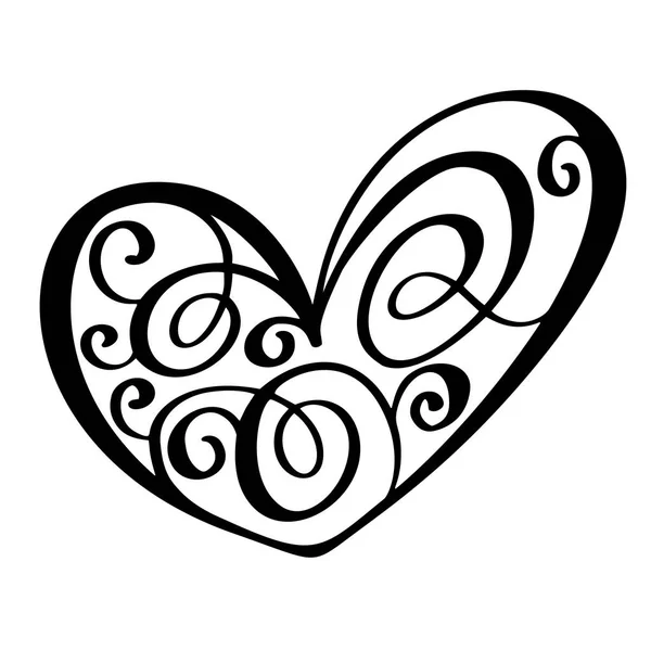 Винтажное сердце для Валентинов и векторная иллюстрация дня свадьбы в качестве элемента дизайна. Штриховка кистью для накладываемых изображений, печать футболки, листовка, дизайн плаката — стоковый вектор
