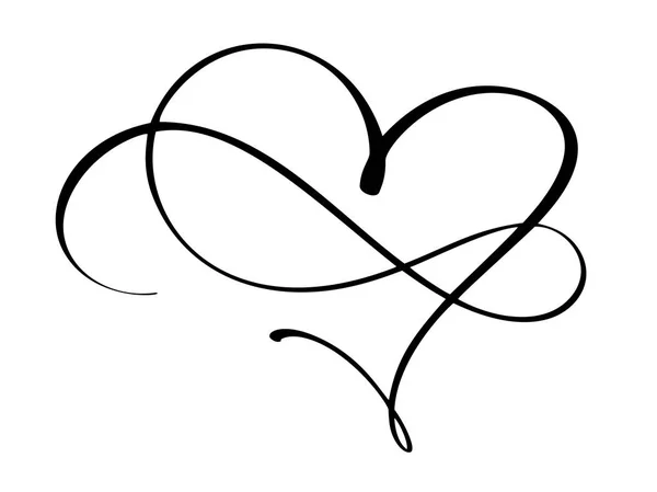 Vintage hjärta och infinity för Valentines och bröllop dag vektorillustration som designelement. Kul borste bläck typografi för foto överlägg, t-shirt tryck, flyer, affisch design — Stock vektor