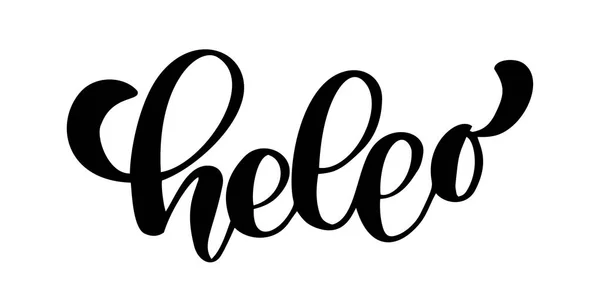 Bonjour le message de devis. Calligraphie logo simple style d'introduction. Illustration vectorielle. Lettrage simple en noir et blanc — Image vectorielle