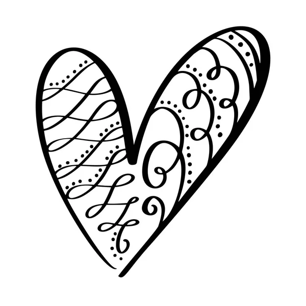 Walentynki wektor rozkwit kaligrafii vintage serc. Ręka ciągnione szkicowy kaligrafia valentine miłości i ślub zaproszenia karty — Wektor stockowy