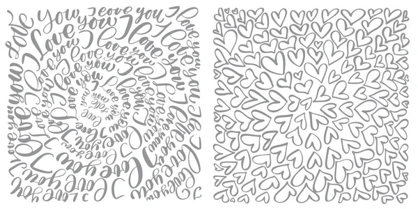 Tekst rozkwit kaligrafii vintage miłości i serca. Ilustracja wektora ręcznie rysowane, ręcznie napisany Zarejestruj wektor styl szczęśliwy Walentynki — Wektor stockowy