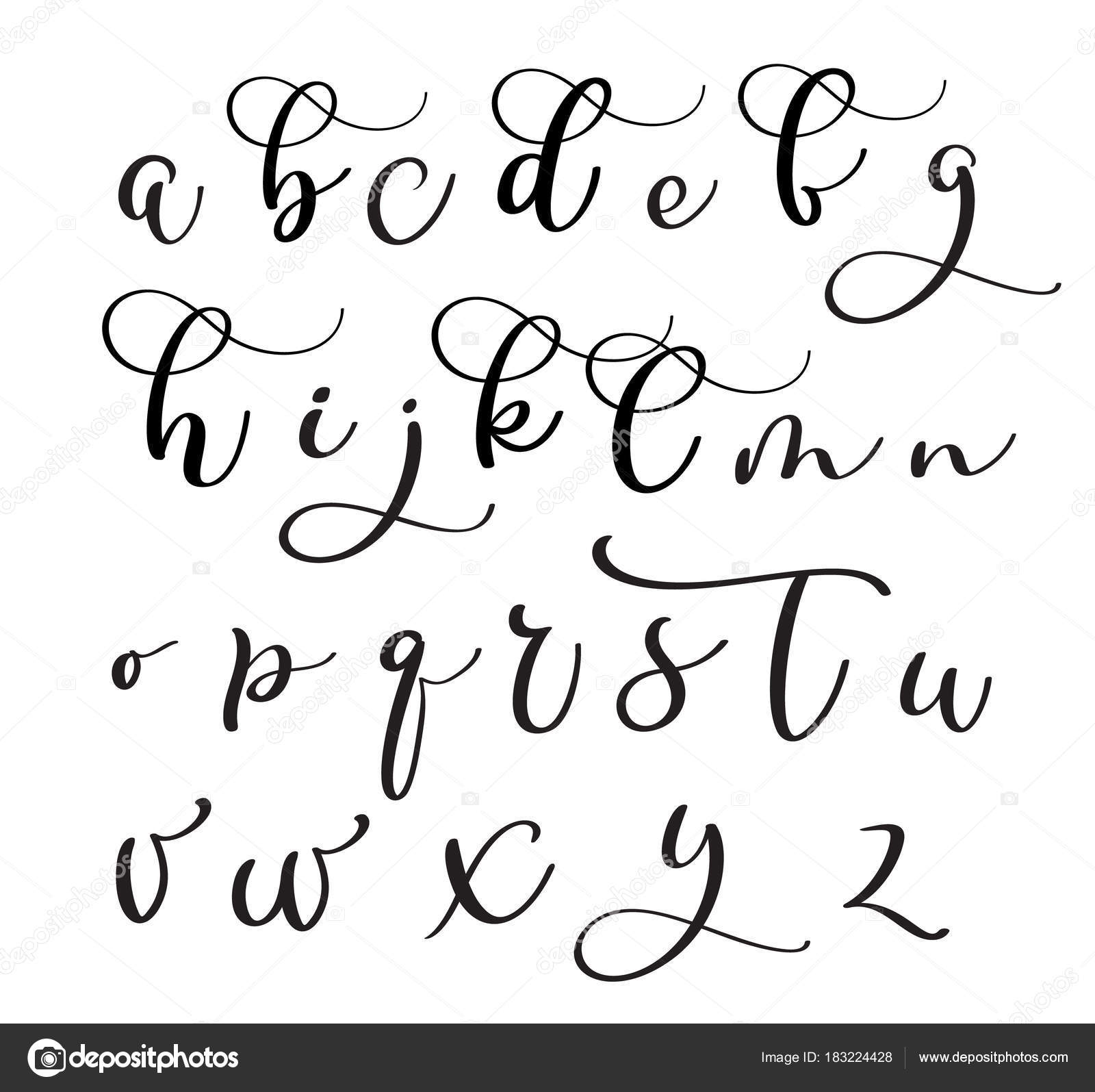 Font Établi Sur La Base De L'écriture Calligraphie, Brosse
