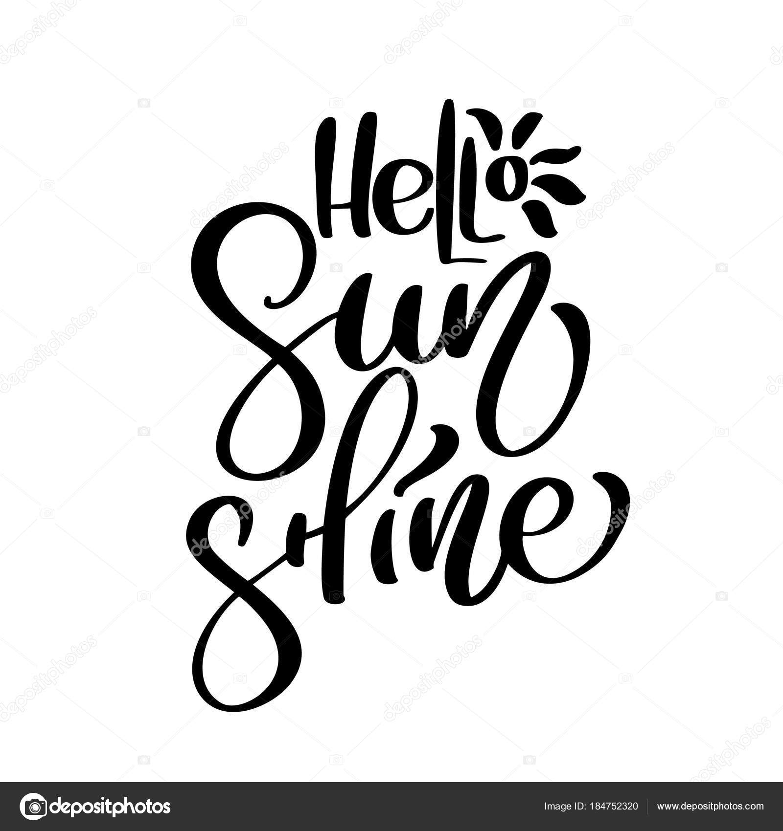 Hallo Sunshine Vektor Sommer Handwritten Illustration Hintergrund