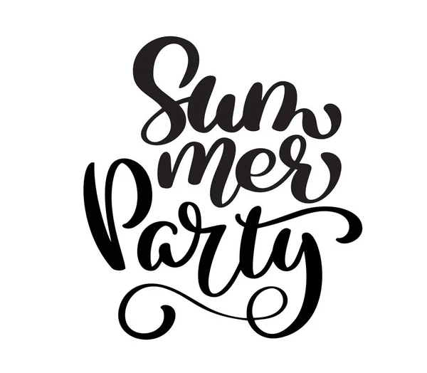 Hand drawn Summer Party lettering vector logo illusrtation, Modern Calligraphy lettering on white. Vector illustration stock vector — Stock Vector