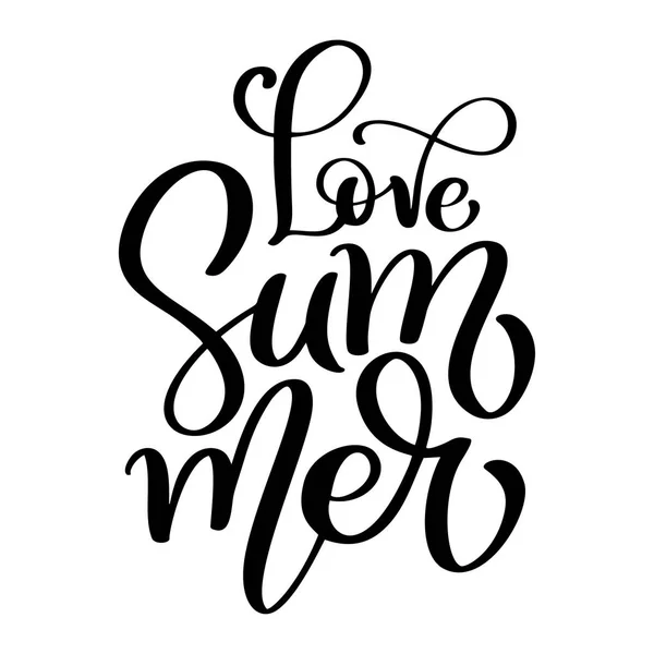 Mão desenhada amor verão lettering logotipo vetor ilusrtação, letras Caligrafia moderna em branco. Vetor de estoque de ilustração vetorial —  Vetores de Stock