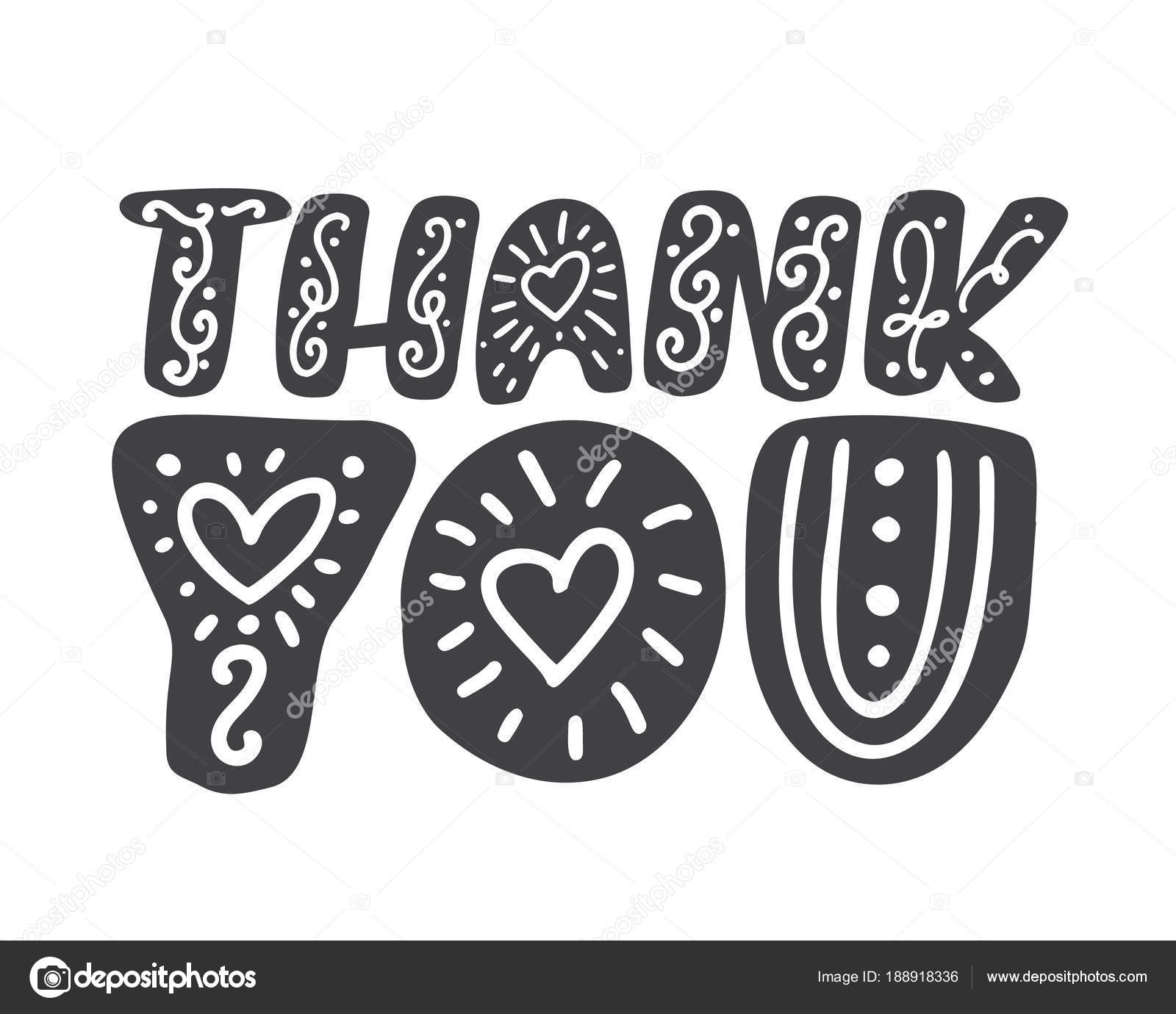 ありがとう手書きスカンジナビア碑文。手描きのレタリング。書道、ありがとうございます。ありがとうカード。白い背景の