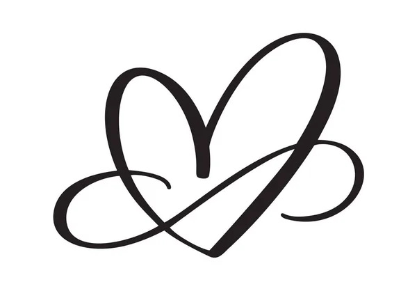 Hjärta kärlek tecken för evigt. Infinity romantisk symbol kopplad, join, passion och bröllop. Mall för t shirt, kort, affisch. Design flat element i alla hjärtans dag. Vektorillustration — Stock vektor