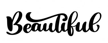 İnspirational alıntı Merhaba güzel. El yazı vektör, komut dosyası Kaligrafi fırçası. Kadınsı yazı tipografi poster, afiş. Güzellik salonları, moda dergisi, alışveriş mağazası için kavram