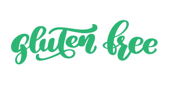 Gluten vrije tekst Hand getrokken belettering zin geïsoleerd op een witte achtergrond. Vector illustratie kalligrafie offerte — Stockvector