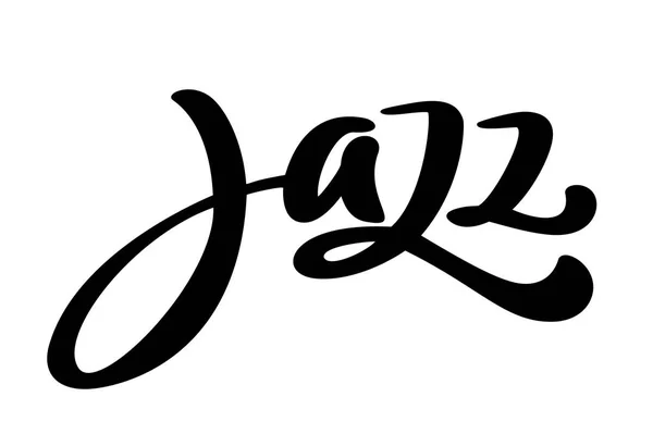 Jazz moderne Kalligraphie Musik Zitat. saisonal handgeschriebener Schriftzug, isoliert auf weißem Hintergrund. Vektor Illustration Satz — Stockvektor