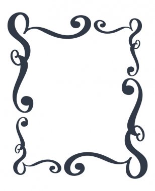 Dekoratif çerçeveler ve sınır standart dikdörtgen çizilmiş güzelleşmek ayırıcı hat tasarımcı öğeleri el. Vektör düğün çizim Isolated beyaz arka plan