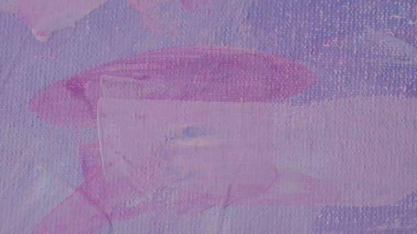 Αφηρημένη τέχνη φόντο χέρι που ακρυλική ζωγραφική. Εγκεφαλικά επεισόδια πολύχρωμη υφή 4k βίντεο. Ακρυλικό χρώμα σε καμβά. εικόνα για σχεδιασμό έργων τέχνης. Σύγχρονη σύγχρονη τέχνη — Αρχείο Βίντεο