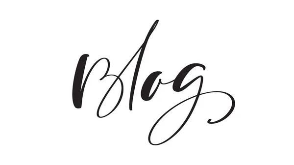 Blog vector caligrafía texto. Concepto para redes sociales, aplicaciones móviles. Signo de blogueo, plantilla de diseño, ilustración de diseño de tendencia moderna — Vector de stock