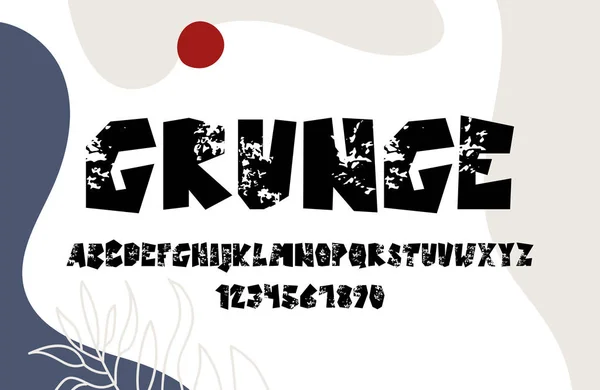 Kézrajzoló grunge ábécé. Tipográfiai gyűjtemény. Vektorillusztráció — Stock Vector