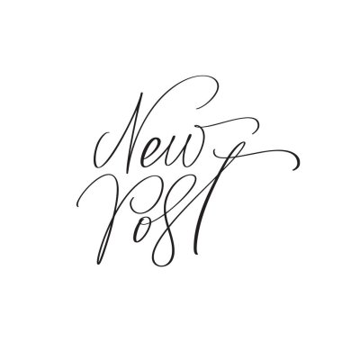 Sosyal medya ve mobil uygulamalar için yeni Kaligrafi vektör metni. Bloglama işareti, tasarım şablonu, modern trend tasarım çizimi