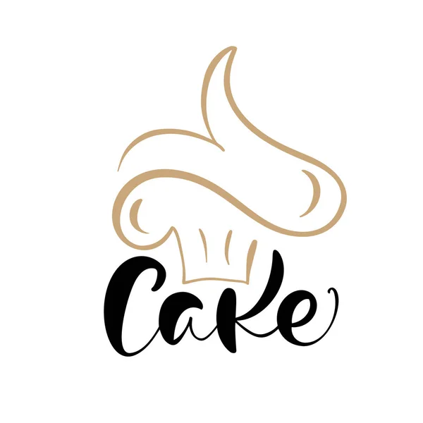 Векторный каллиграфический текст с логотипом. Сладкий кекс со сливками, винтажный десерт эмблема элемента дизайна шаблона. День рождения или приглашение на свадьбу — стоковый вектор