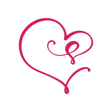 Vector Vintage çiçekli baş harfleri S. Kaligrafi elemanı logosu Valentine çerçevesi. Sayfa dekorasyonu ve tasarım çizimi için elle çizilmiş kalp işareti. Aşk düğün kartı veya davetiye