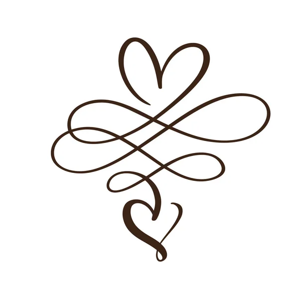 Heart love sign logo. Design flourish element for valentine card. Vector illustration. Infinity Romantic symbol wedding. Template for t shirt, card, poster — 스톡 벡터