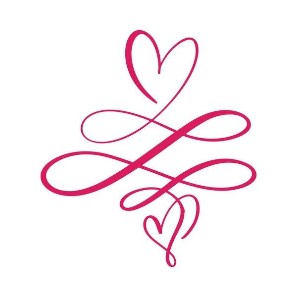 Coeur amour signe logo. Élément design florissant pour carte de Saint-Valentin. Illustration vectorielle. Infinity Mariage symbole romantique. Modèle pour t-shirt, carte, affiche — Image vectorielle